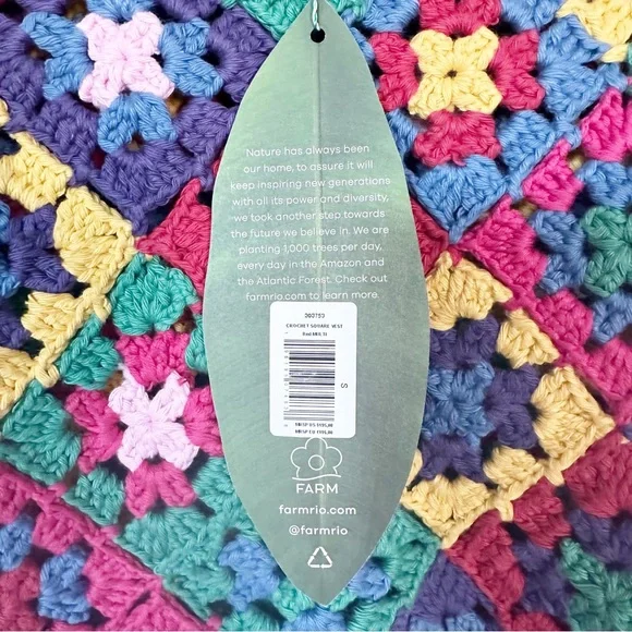 NWT Farm Rio Crochet Square Flutter Sleeve Vest Top Sz S - Picture 4 of 7